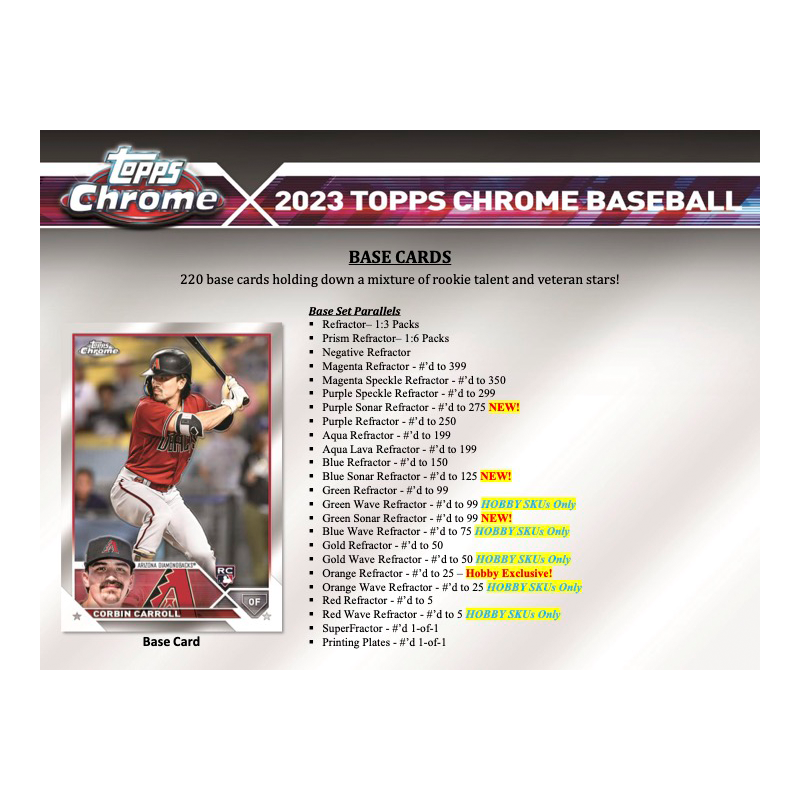 2023 Topps Chrome Baseball Hobby 12 Box (Case)