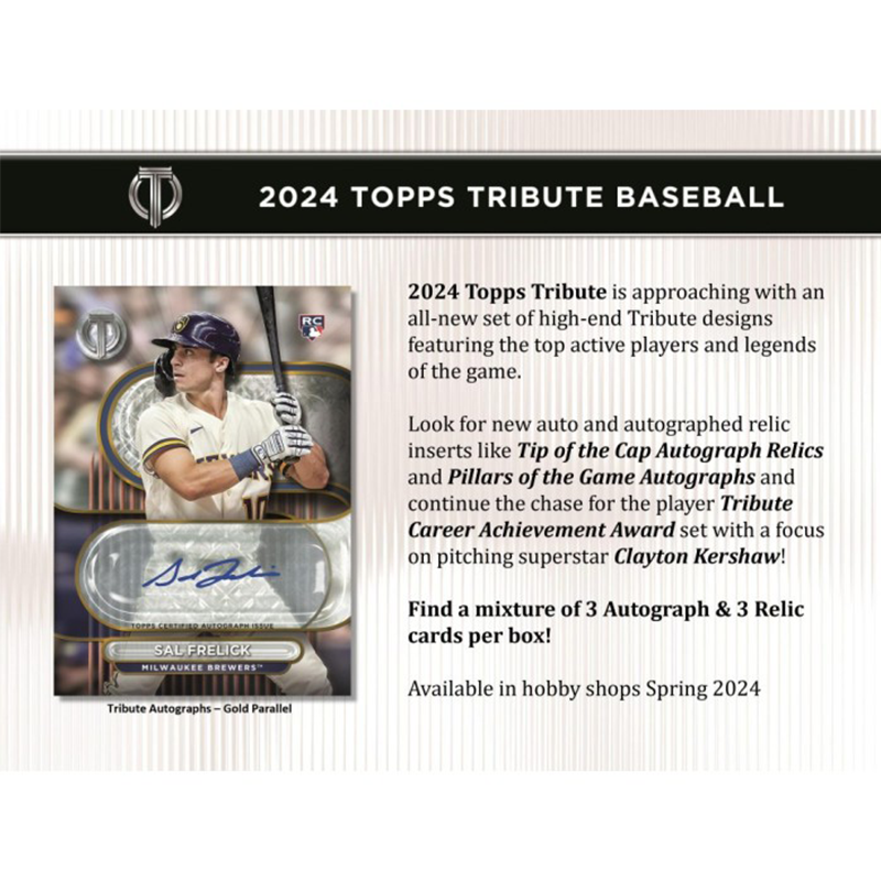 2024 Topps Tribute Baseball Hobby Box Giant