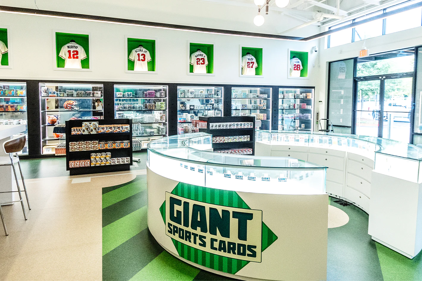 the inside of a baseball card store in Atlanta