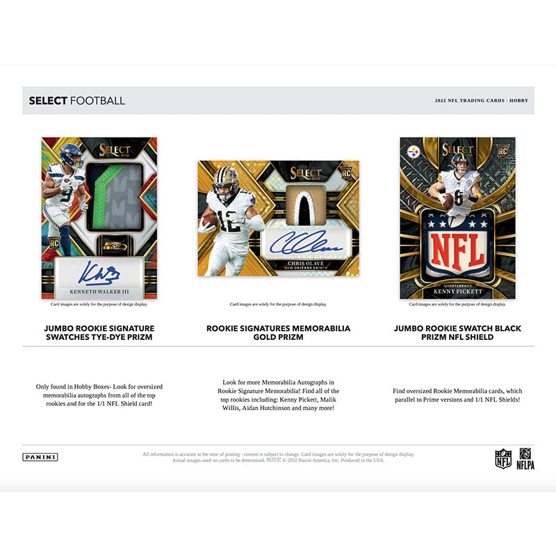 2022 Panini Select Draft Picks Football Hobby 12-Box Case Price Release  Date Checklist