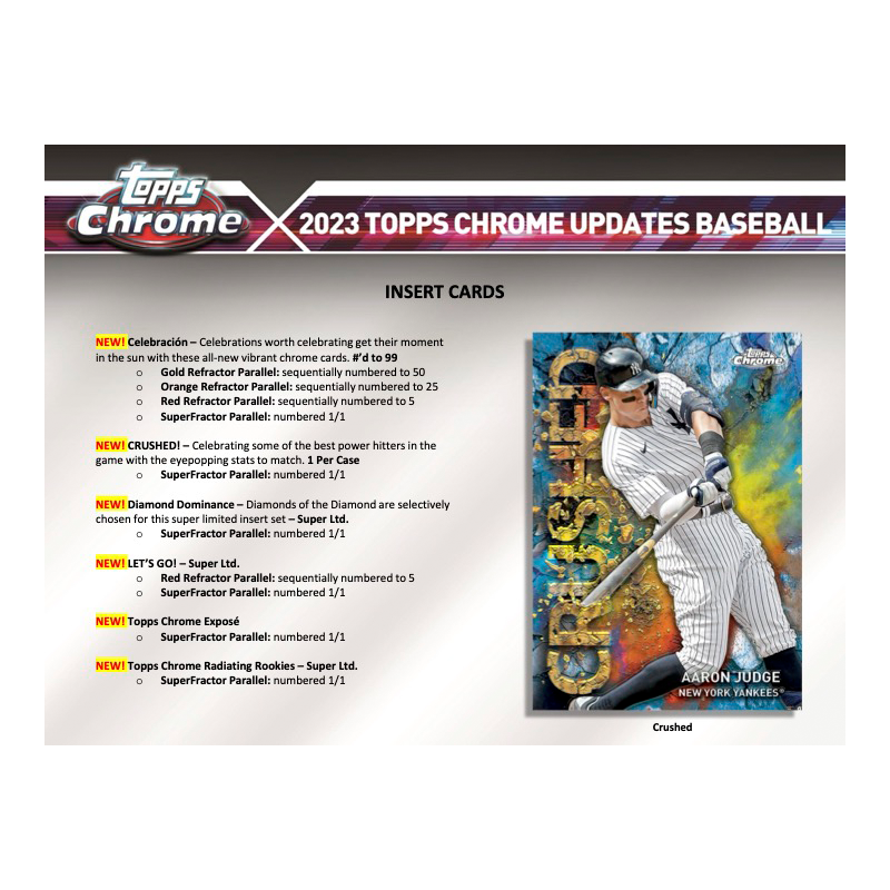 2023 Topps Chrome Update Series Baseball Hobby Box | Giant