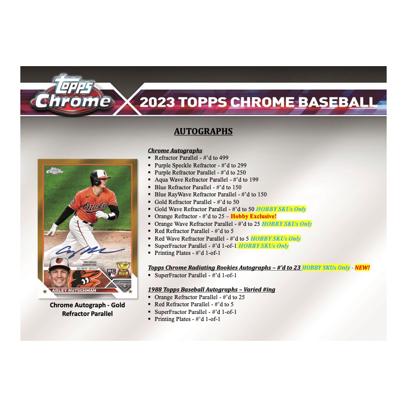 2023 Topps Chrome Baseball Hobby Box | Giant Sports Cards