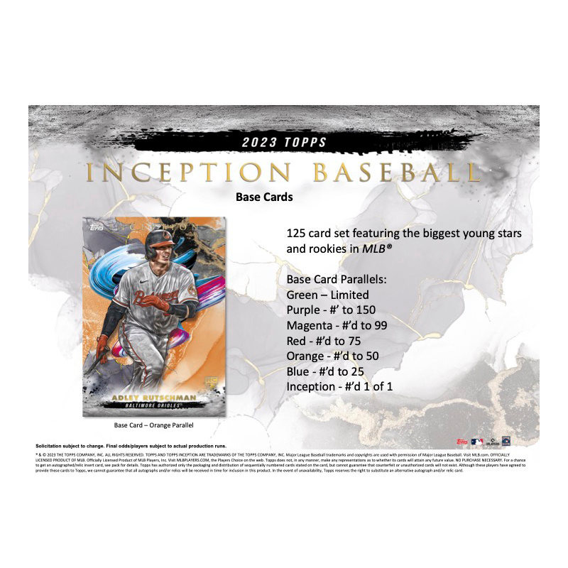 2203 Topps Inception Pink 2023 Topps Inception Baseball Hobby Box | Giant