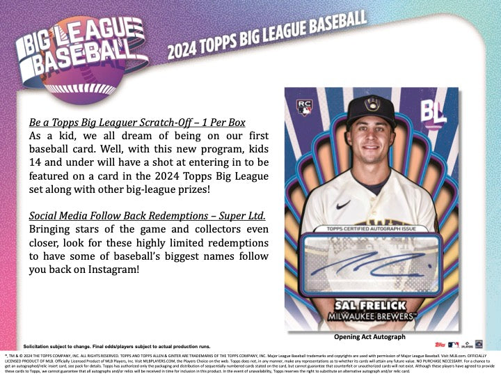 2024 Topps Big League Baseball Hobby Box | Giant