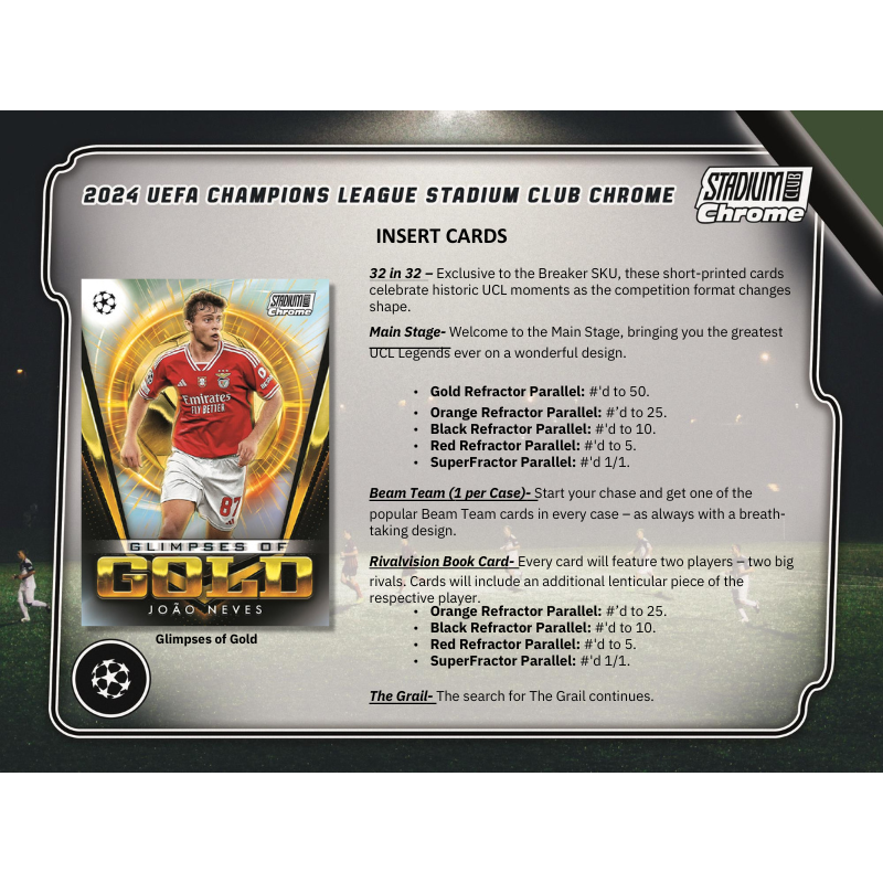 2023/24 Topps Stadium Club Chrome UEFA Soccer Breaker's Delight 2023/24 Topps Stadium Club Chrome UEFA Soccer Breaker's Delight