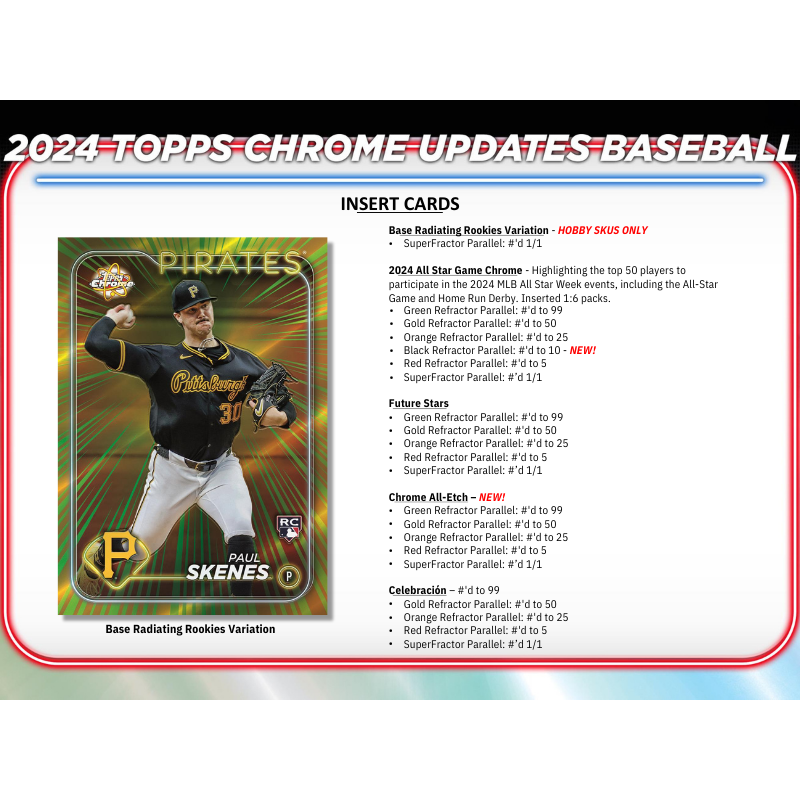 2024 Topps Chrome Update Baseball Cards - Pick Your Insert/Refractor! (RC, SP)