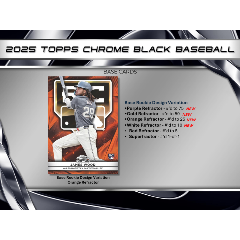 2025 Topps Chrome Black Baseball Hobby Box 2025 Topps Chrome Black Baseball Hobby Box