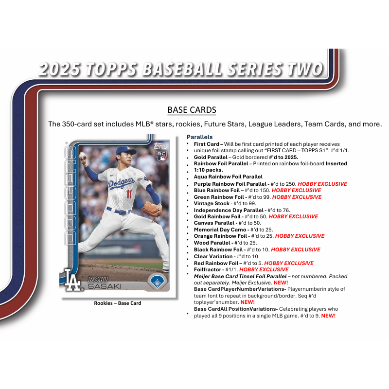 2025 Topps Series 2 Baseball Hobby Box 2025 Topps Series 2 Baseball Hobby Box