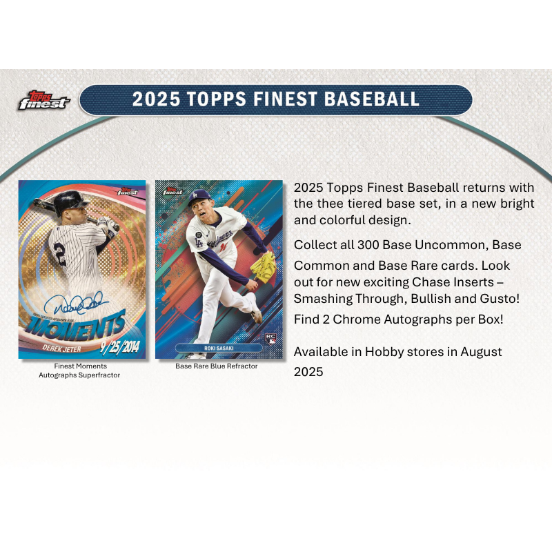 rare baseball cards 2025 2025 Topps Finest Baseball Hobby Box