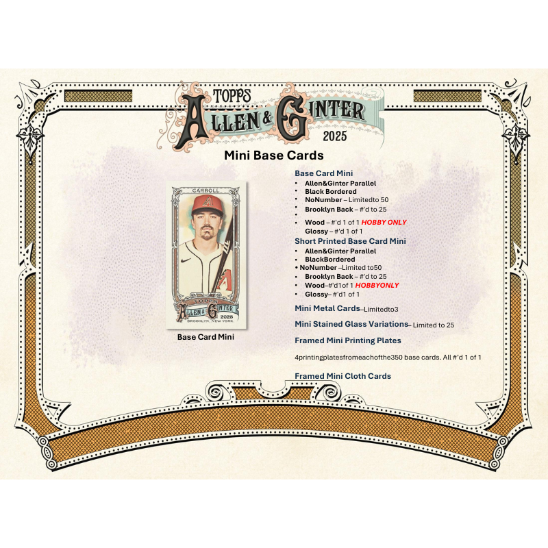 rare allen and ginter cards 2025 Topps MLB Allen and Ginter Baseball Trading Card Value Box