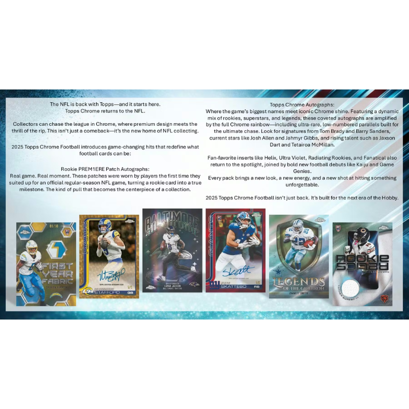 football card display case 2025 Topps Chrome Football Delight 6 Box Case