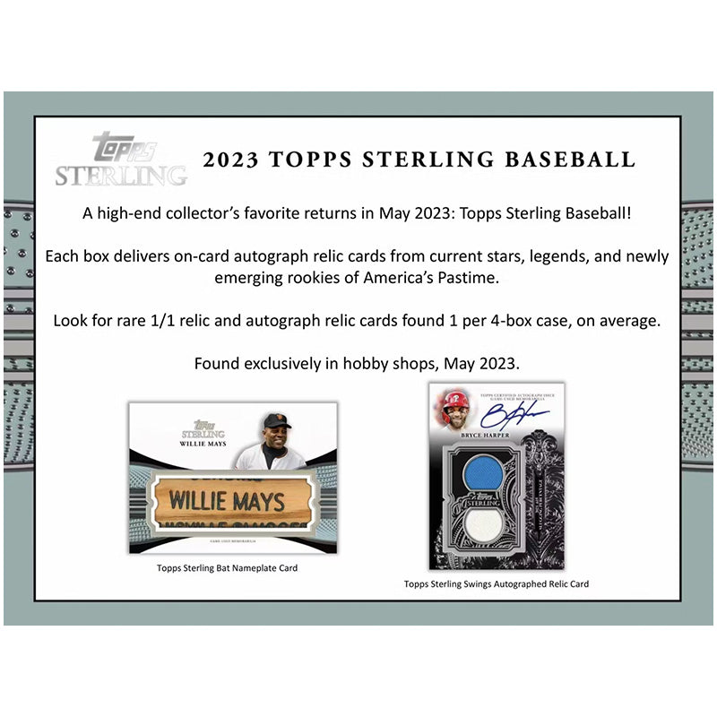 topps 2023 rare cards 2023 Topps Sterling Baseball Hobby Box